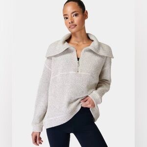 Women's Cream Sweater with Zipper